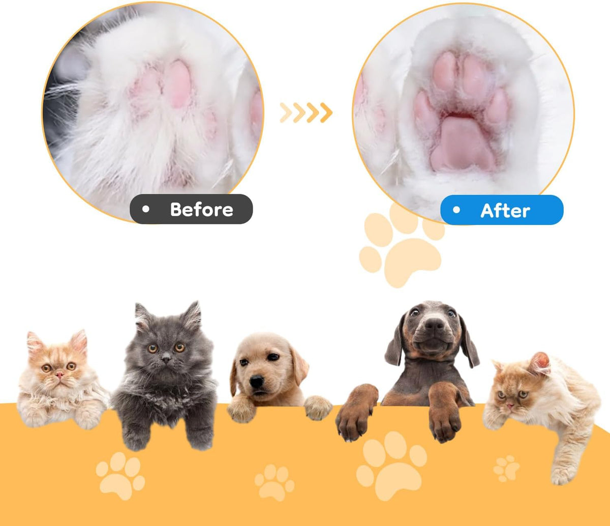 Pet Micro Precision Trimmer, Multifunctional Pet Hair Trimmer Waterproof Rechargeable Shaver with LED Light for Paws Eyes Ears Face Buttocks for Small Dogs and Cats,50Db Quiet Shave.